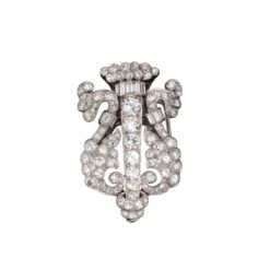 Broche Épingle En Platine Et Diamants