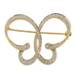 Broche Epingle Or Jaune Diamant