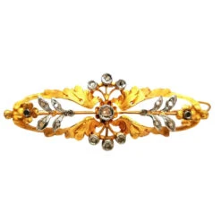 Broche Fleur 2 Ors Et Diamants