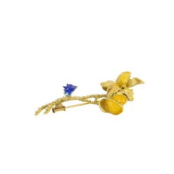 Broche Fleur En Or Jaune Et émail -Castafiore Boutique broche fleur annees 70 or jaune email 320725