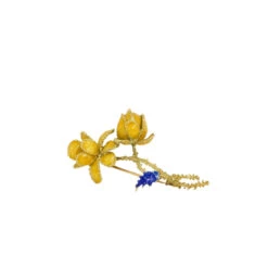Broche Fleur En Or Jaune Et émail -Castafiore Boutique broche fleur annees 70 or jaune email 837391