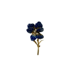 Broche Épingle ÉDOUARD RICHARDS "Fleur" En Or Jaune Et Diamants