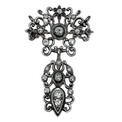 Broche Pendentif En Or Et Argent Sertie De Diamants, époque Napoléon III -Castafiore Boutique broche pendentif en or et argent sertie de diamants epoque napoleon iii 505475