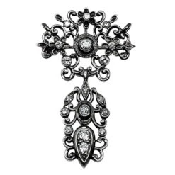 Broche Pendentif En Or Et Argent Sertie De Diamants, époque Napoléon III -Castafiore Boutique broche pendentif en or et argent sertie de diamants epoque napoleon iii 610290