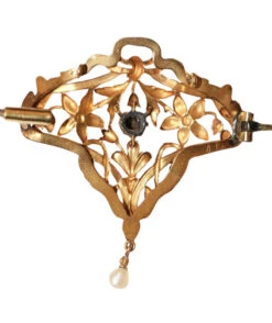 Broche - Pendentif En Or Jaune Et Platine Et En Perle 14 Broche - Pendentif En Or Jaune Et Platine Et En Perle -Castafiore Boutique broche pendentif en or jaune et platine et en perle 501579