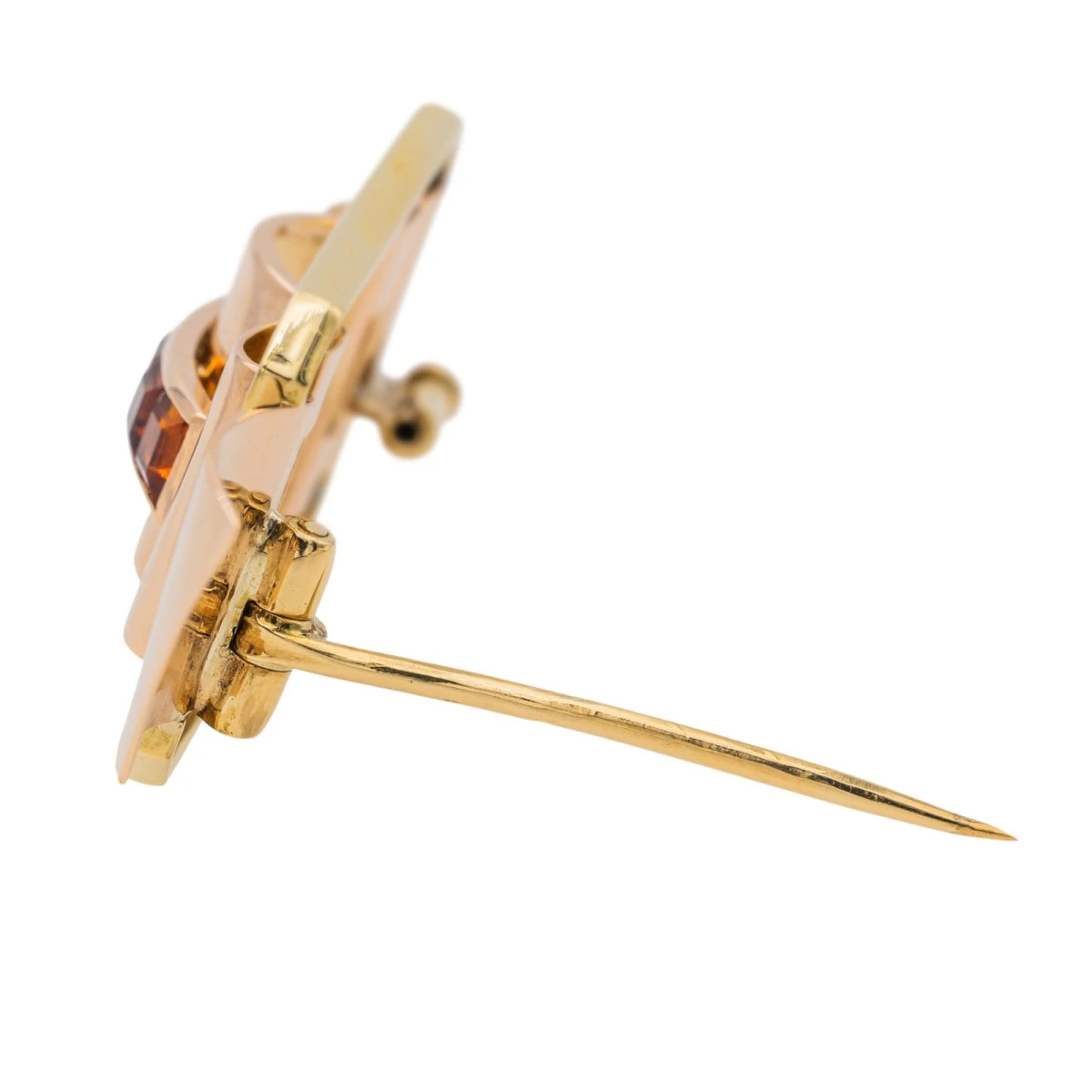 Broche Tank En Or Jaune Et Citrine 6 Broche Tank En Or Jaune Et Citrine – Image 6