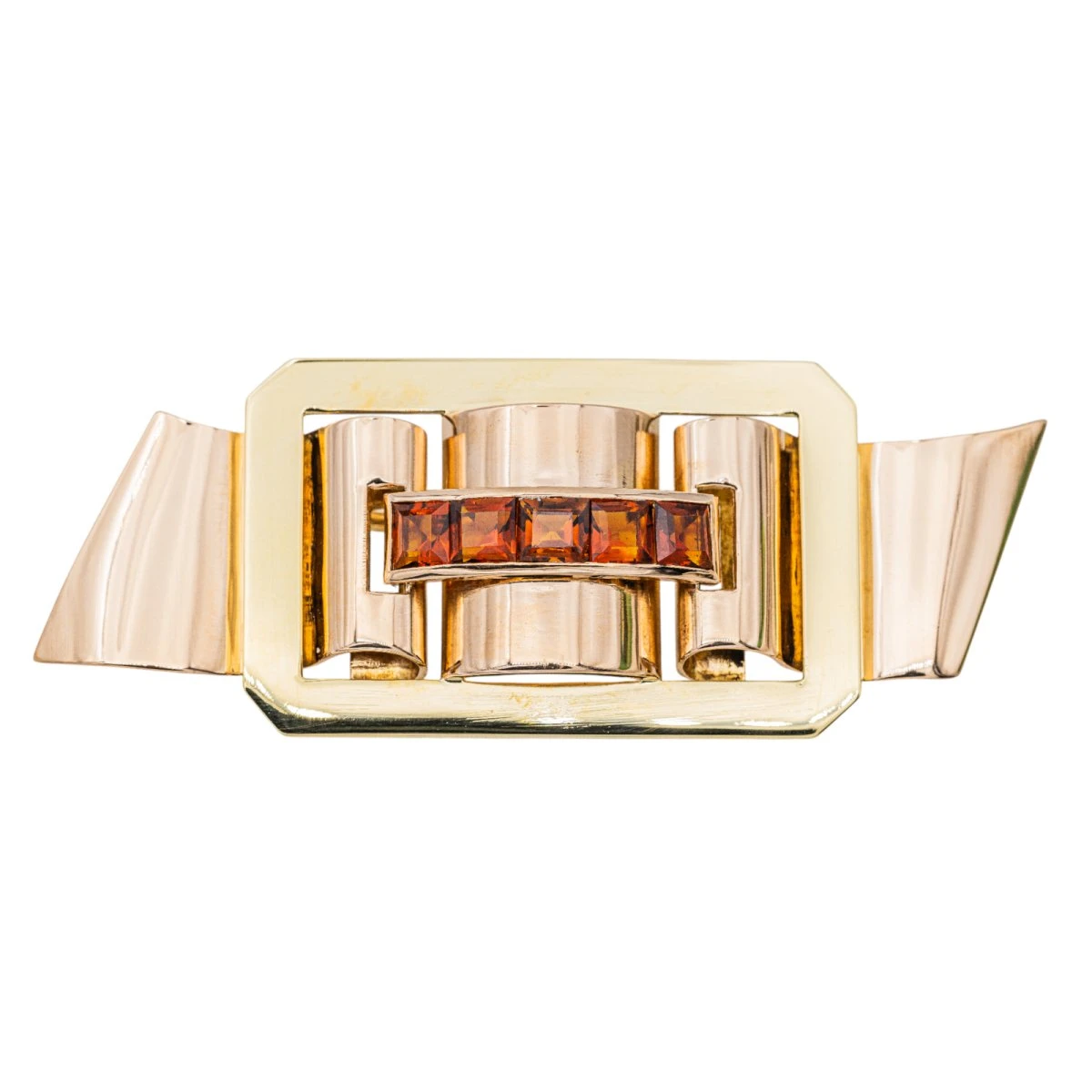 Broche Tank En Or Jaune Et Citrine 1 Broche Tank En Or Jaune Et Citrine