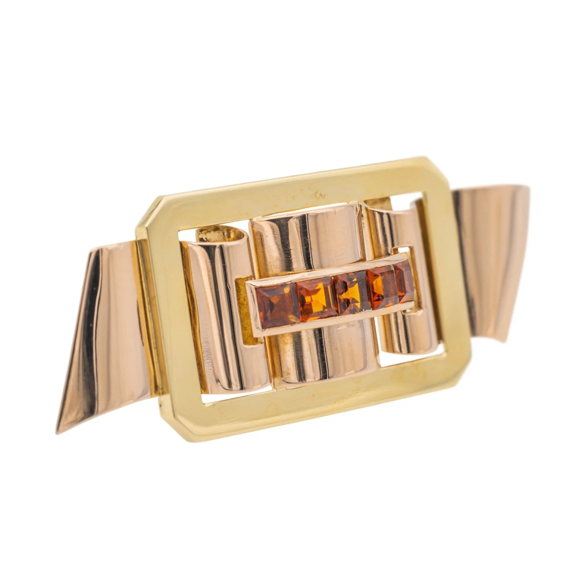 Broche Tank En Or Jaune Et Citrine 4 Broche Tank En Or Jaune Et Citrine – Image 4