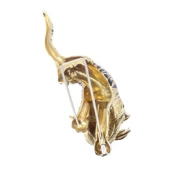 Broche Tigre En Or Jaune, émeraudes Et Diamants -Castafiore Boutique broche tigre en or jaune emeraudes et diamants 441518