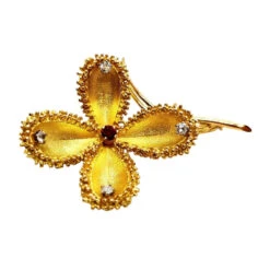 Broche Vintage Or Jaune Rubis