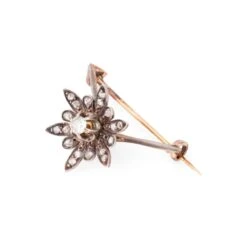 Broches Étoile & Fleur En Or Jaune, Argent Et Diamants -Castafiore Boutique broches etoile fleur en or jaune argent et diamants 607139