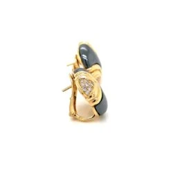 Bulgari Diamond Hematite 18 Karat Yellow Gold Earrings -Castafiore Boutique bulgari diamond hematite 18 karat yellow gold earrings 250183