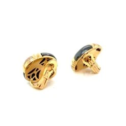 Bulgari Diamond Hematite 18 Karat Yellow Gold Earrings -Castafiore Boutique bulgari diamond hematite 18 karat yellow gold earrings 502826