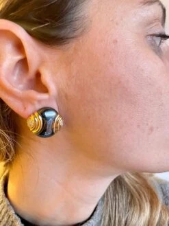 Bulgari Diamond Hematite 18 Karat Yellow Gold Earrings -Castafiore Boutique bulgari diamond hematite 18 karat yellow gold earrings 861867