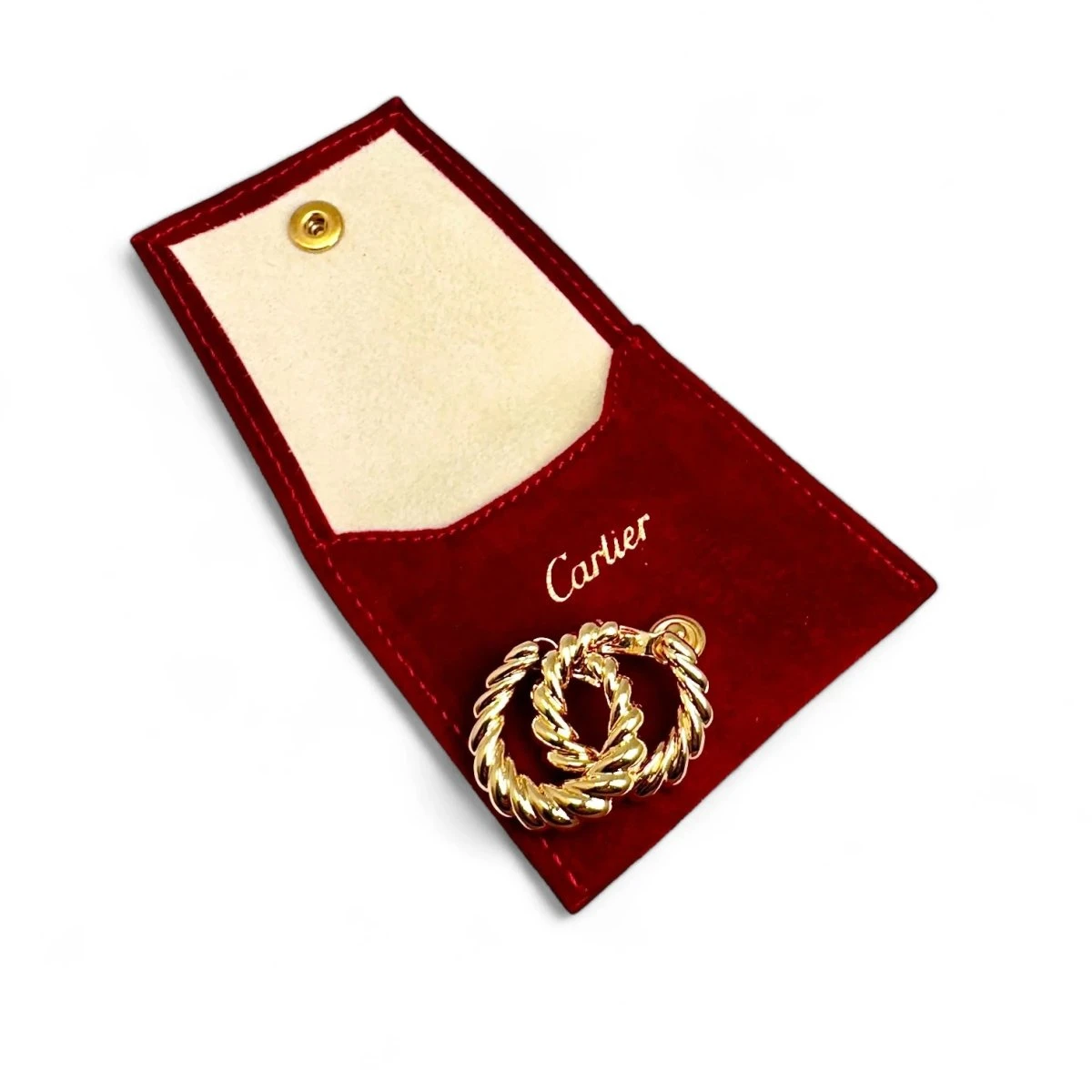 CARTIER Boucles D’oreilles Créoles En Or Jaune. 6 CARTIER Boucles D’oreilles Créoles En Or Jaune. – Image 6