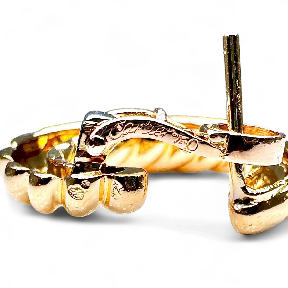 CARTIER Boucles D’oreilles Créoles En Or Jaune. 4 CARTIER Boucles D’oreilles Créoles En Or Jaune. – Image 4