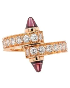 Bague CARTIER "Menottes" En Or Rose, Tourmaline Et Diamants 12 Bague CARTIER "Menottes" En Or Rose, Tourmaline Et Diamants -Castafiore Boutique cartier menotte bague bypass en or rose 18ct avec diamants et tourmaline rose 964007