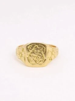 Chevalière Art Nouveau Or Jaune