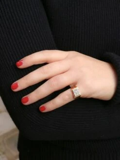 Chevalière Vintage Or Plateau De Diamants -Castafiore Boutique chevaliere vintage or plateau de diamants 407933