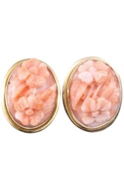 Clips Anciens En Or Jaune Et Corail