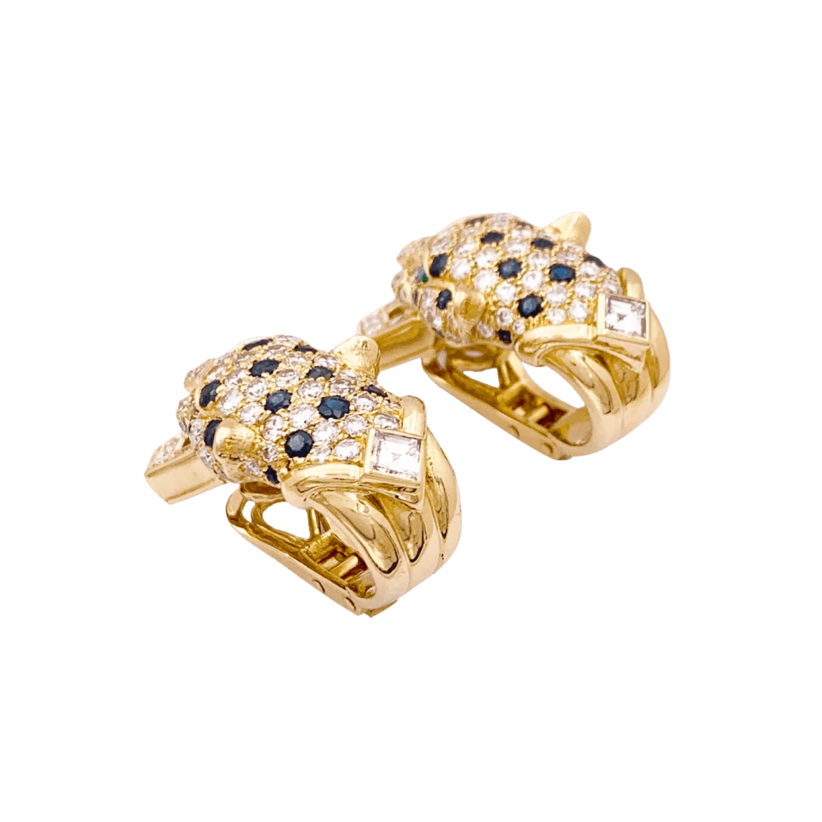 Miller Clips D'oreilles O.J. PERRIN, Or Jaune, Saphirs Et émeraudes Et Diamants 4 Miller Clips D'oreilles O.J. PERRIN, Or Jaune, Saphirs Et émeraudes Et Diamants – Image 4