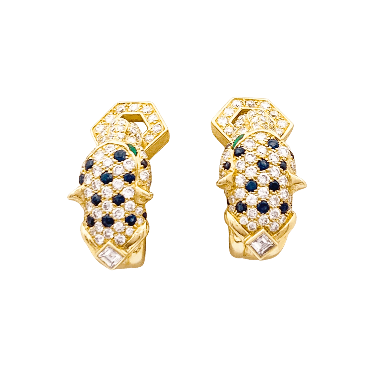 Miller Clips D'oreilles O.J. PERRIN, Or Jaune, Saphirs Et émeraudes Et Diamants 3 Miller Clips D'oreilles O.J. PERRIN, Or Jaune, Saphirs Et émeraudes Et Diamants – Image 3