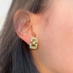 Clips D'oreilles - Or Et Diamants -Castafiore Boutique clips doreilles or et diamants 268564