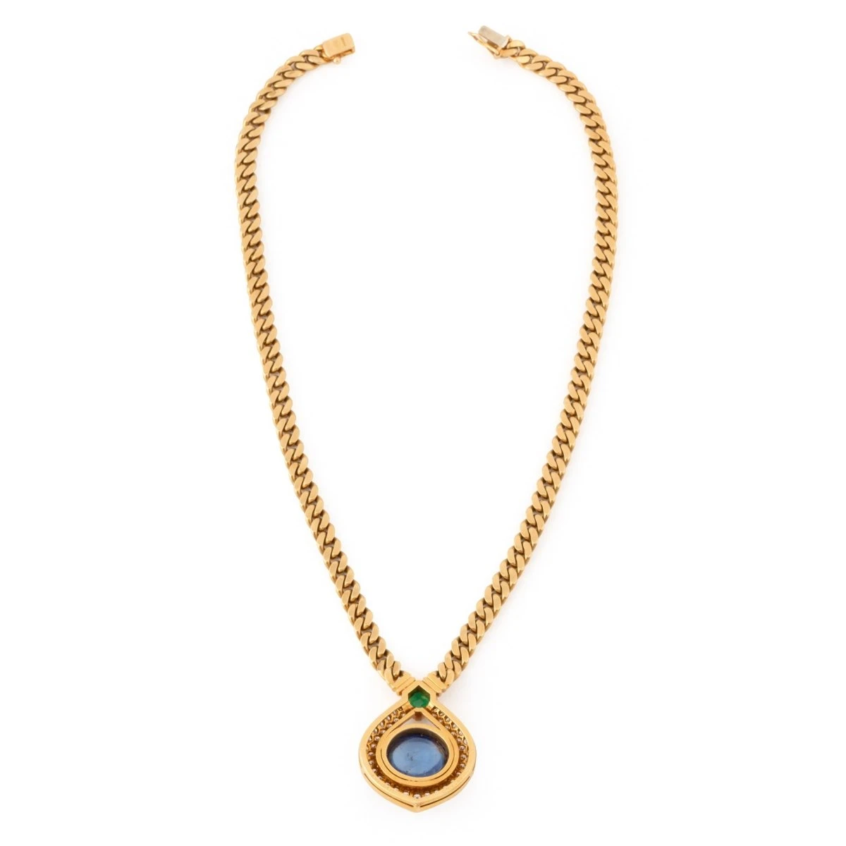 Collier BULGARI En Or Jaune, Saphir, émeraude Et Diamants 5 Collier BULGARI En Or Jaune, Saphir, émeraude Et Diamants – Image 5