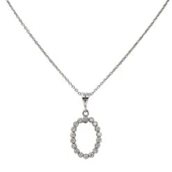 Collier Chaîne Pendentif En Or Blanc Et Diamants