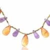 Collier Citrine Et Améthyste En Or Jaune