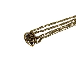 Collier Double Chaîne En Or Jaune, Coulant En Forme De Cœur -Castafiore Boutique collier double chaine en or jaune coulant en forme de coeur 980174