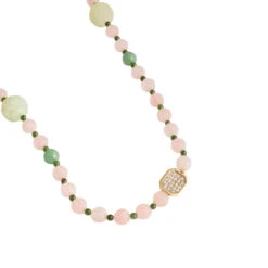 Collier En Aventurine, Quartz Rose Et Jade -Castafiore Boutique collier en aventurine quartz rose et jade 569115