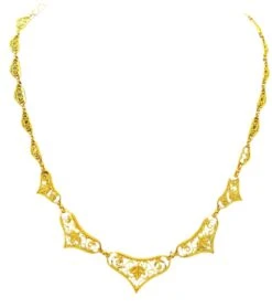 Collier En Or 18 Carats à Décor De Filigranes Et Feuilles, époque 1900 -Castafiore Boutique collier en or 18 carats a decor de filigranes et feuilles epoque 1900 241639