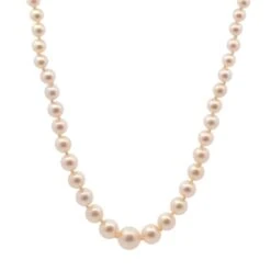 Collier En Or Blanc, Perles Et Diamants