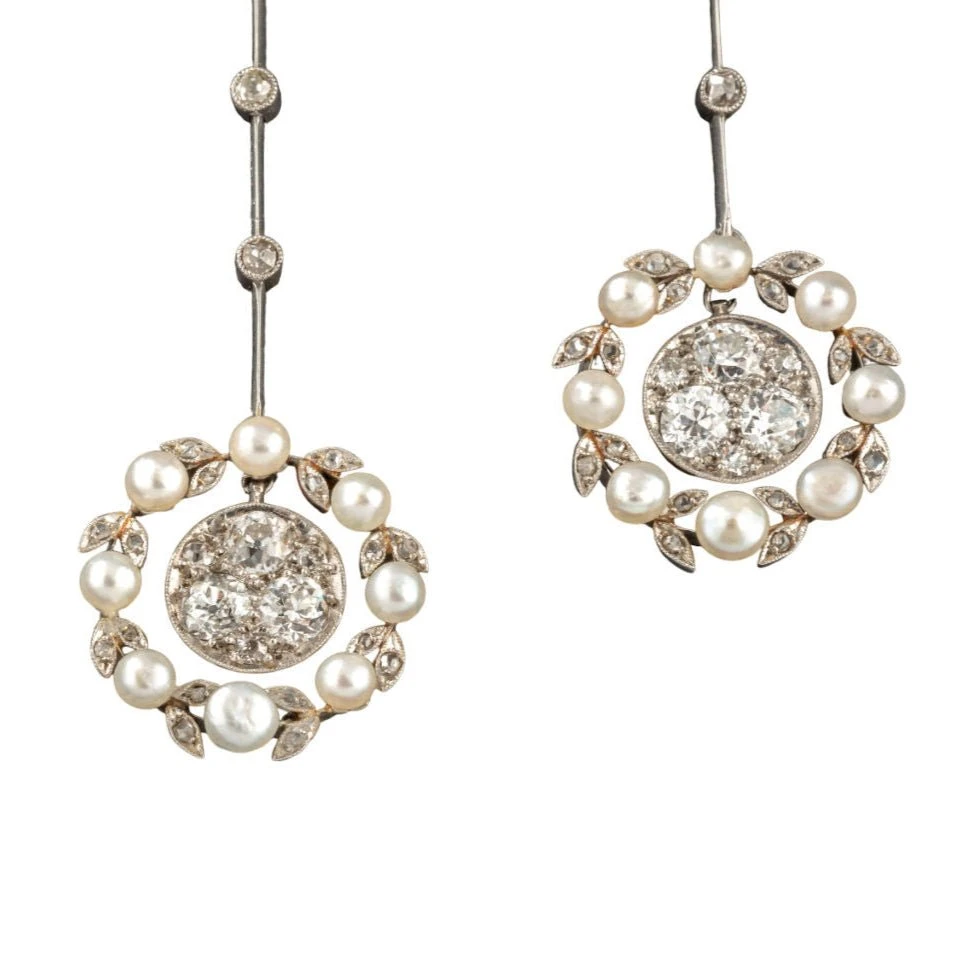 Collier En Or Blanc, Platine, Perles Et Diamants 3 Collier En Or Blanc, Platine, Perles Et Diamants – Image 3