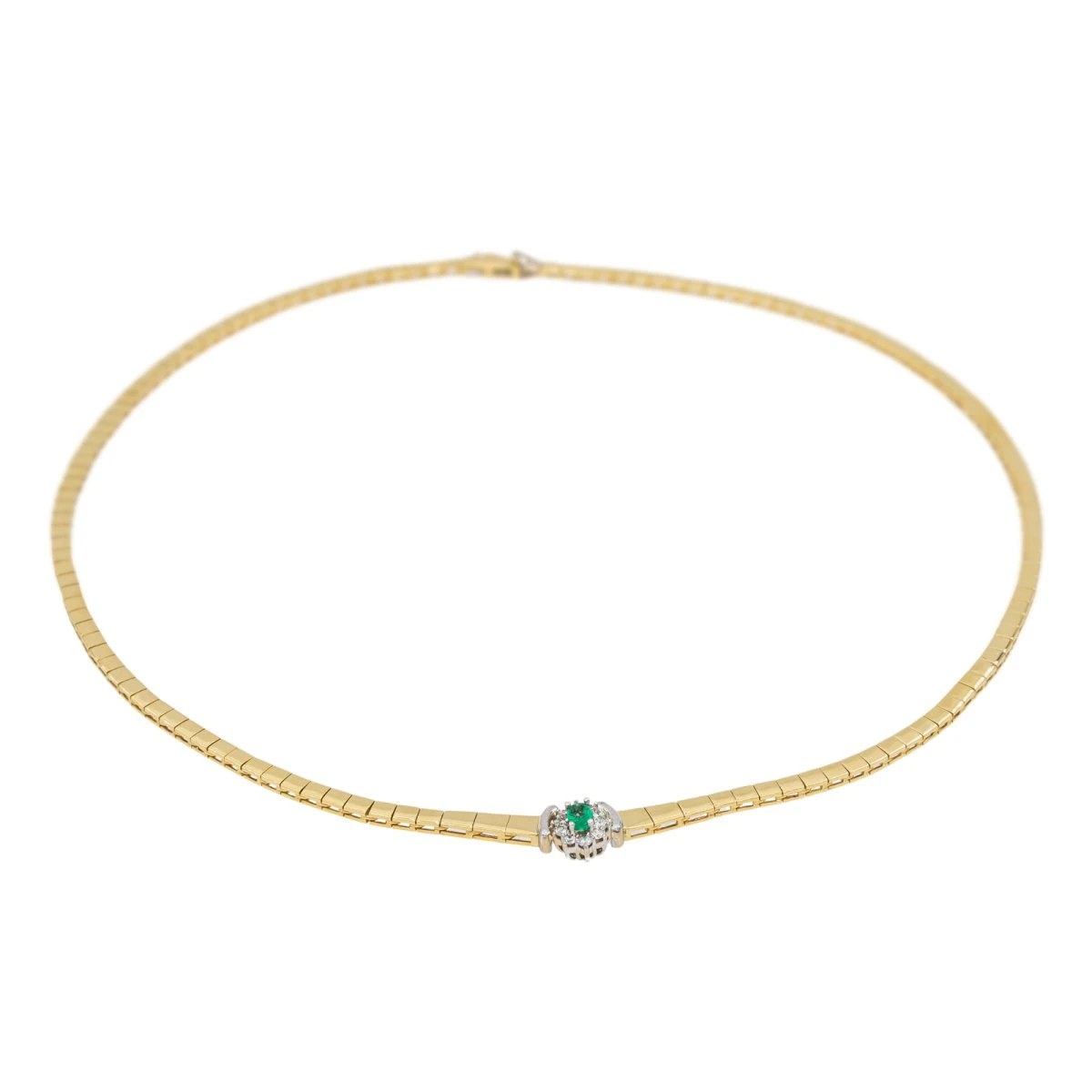 Collier Maille En Or Jaune, émeraude, Et Diamants 3 Collier Maille En Or Jaune, émeraude, Et Diamants – Image 3