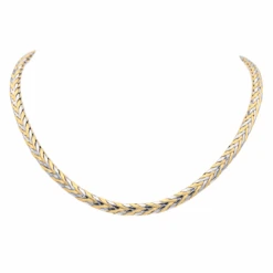Collier Maille En Or Jaune Et Or Blanc -Castafiore Boutique collier maille en or jaune et or blanc 355004