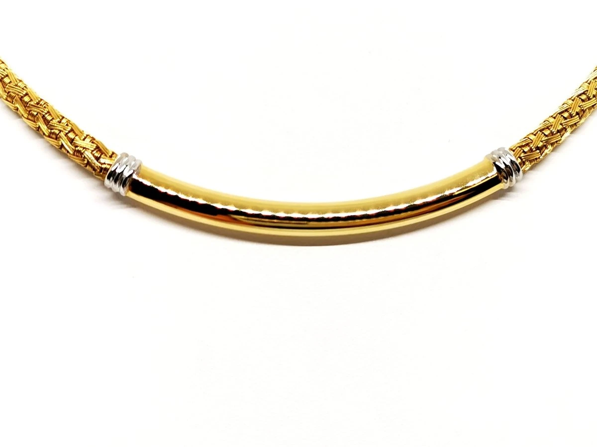 Collier Maille Et Jonc En 2 Ors 2 Collier Maille Et Jonc En 2 Ors – Image 2
