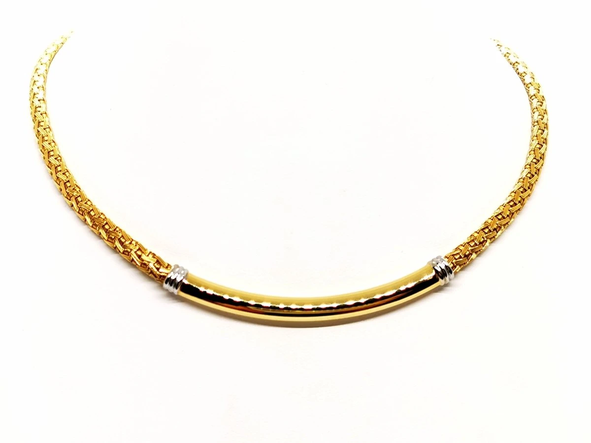 Collier Maille Et Jonc En 2 Ors 1 Collier Maille Et Jonc En 2 Ors