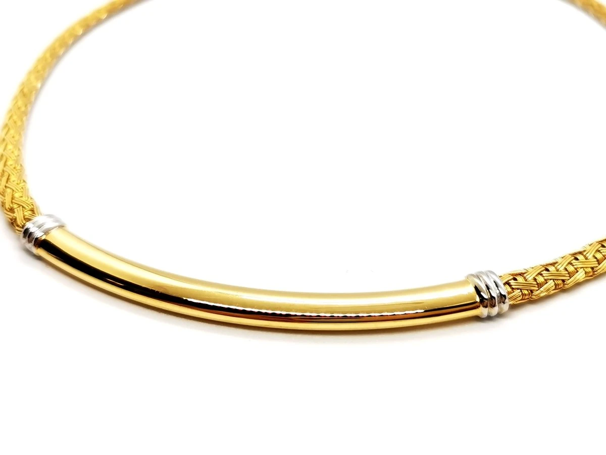 Collier Maille Et Jonc En 2 Ors 4 Collier Maille Et Jonc En 2 Ors – Image 4