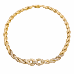 Miller Collier Maille FRED En Or Jaune Et Diamants