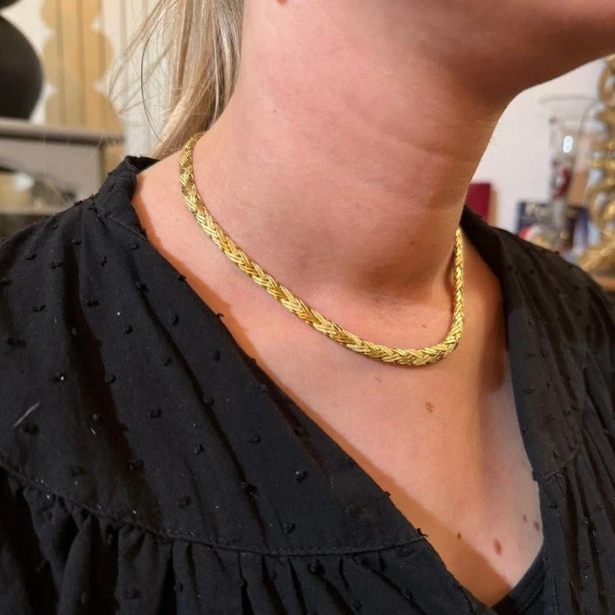 Collier Maille Tresseen Or Jaune 2 Collier Maille Tresseen Or Jaune – Image 2