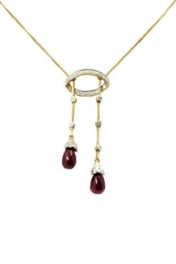 Collier Négligé En Rubis Et Diamants