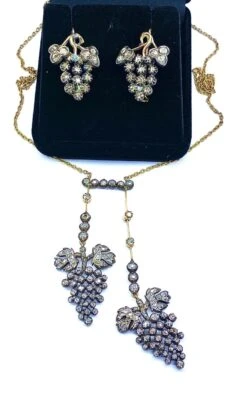 Collier Négligé Et Boucles D’oreilles En Or, Argent Et Diamant -Castafiore Boutique collier neglige et boucles doreilles en or et argent diamants napoleon iii 208421