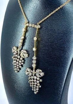 Collier Négligé Et Boucles D’oreilles En Or, Argent Et Diamant -Castafiore Boutique collier neglige et boucles doreilles en or et argent diamants napoleon iii 319728