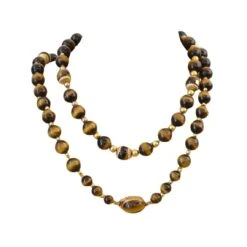 Collier Oeil De Tigre Et Or