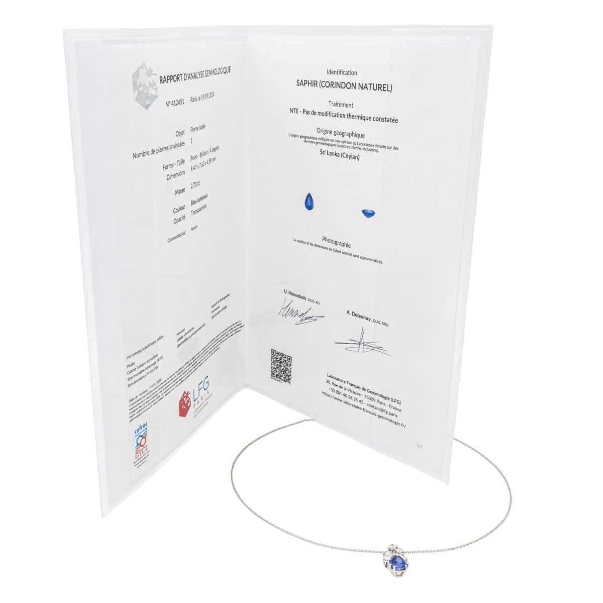 Collier Or Blanc Saphir 4 Collier Or Blanc Saphir – Image 4