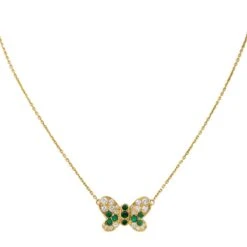 Collier Papillon Or Jaune Emeraude -Castafiore Boutique collier papillon or jaune emeraude 204503