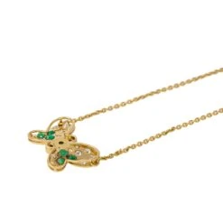 Collier Papillon Or Jaune Emeraude -Castafiore Boutique collier papillon or jaune emeraude 553046