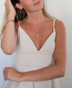 Collier Pendentif Coeur En Or Blanc Et En Diamants -Castafiore Boutique collier pendentif coeur en or blanc et en diamants 668205